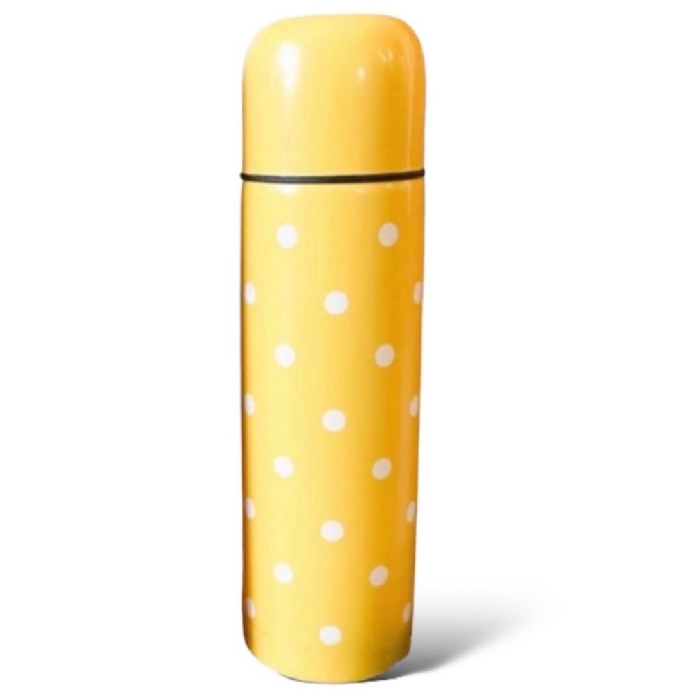 Stainless Steel Insulated Thermos w/Cup Lid for Hot/Cold Beverages, Yellow, 12oz